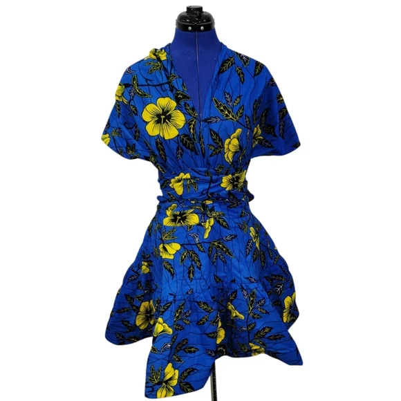 Blue/Yellow Infinity Mini Dress - Picture 5 of 15